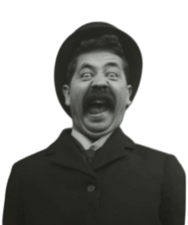 Selfie of a Victorian man, who is making a funny face